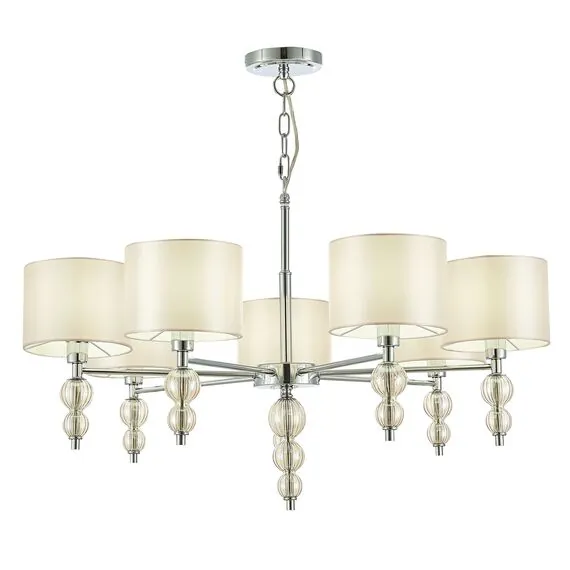 EVOLUCE SLE105703-07 Светильник подвесной Хром/Светло-бежевый E14 7*40W