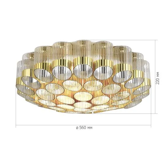 ST LUCE SL1662.302.19 Светильник потолочный ST-Luce Латунь/Латунь, Прозрачный E14 19*60W, изображение 4