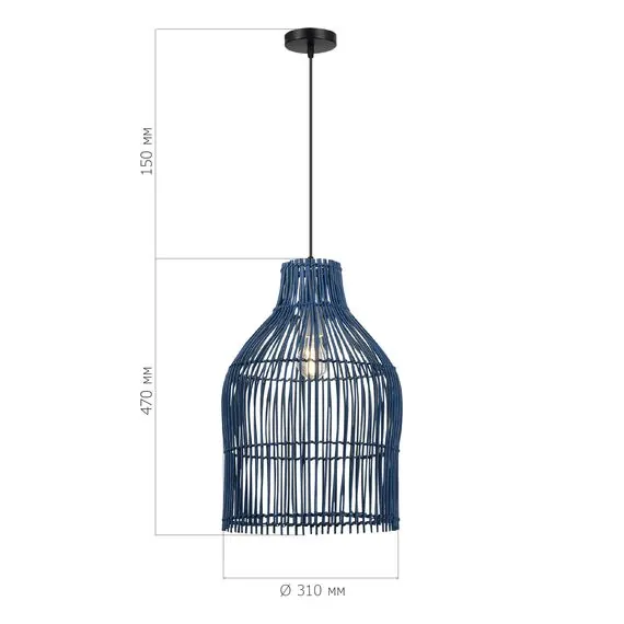 ST LUCE SL1513.403.01 Светильник подвесной ST-Luce Черный/Синий E27 1*40W, изображение 3