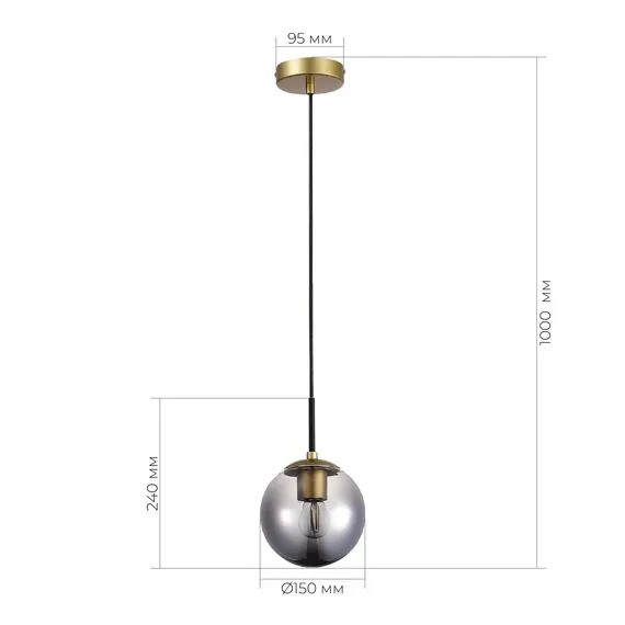 EVOLUCE SLE1097-303-01 Подвес Матовое золото/Дымчатый E27 1*60W, изображение 5