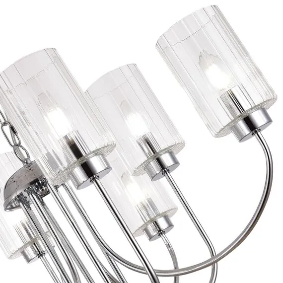 EVOLUCE SLE1127-103-08 Светильник подвесной Хром/Прозрачный E14 8*40W, изображение 3