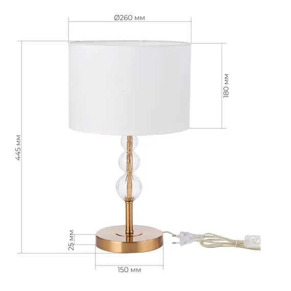 EVOLUCE SLE105714-01 Прикроватная лампа Латунь, Прозрачный/Белый E14 1*40W, изображение 2