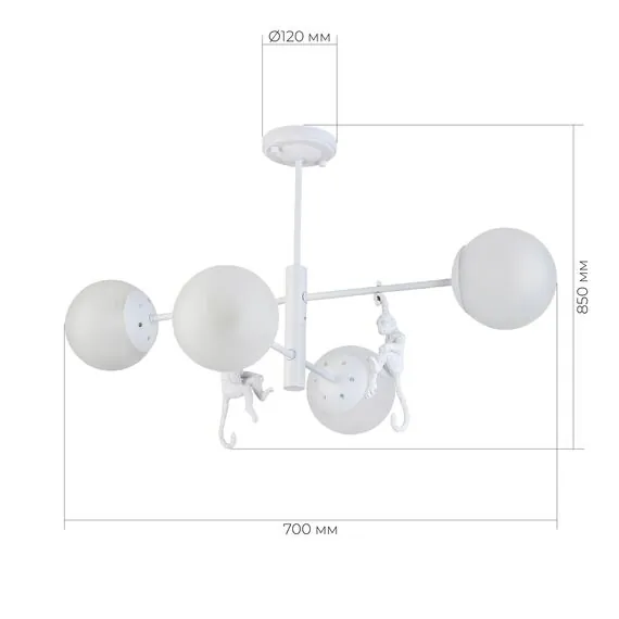 EVOLUCE SLE115102-04 Светильник потолочный Белый/Белый E14 4*60W, изображение 4