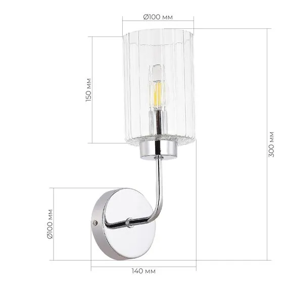 EVOLUCE SLE1127-101-01 Светильник настенный Хром/Прозрачный E14 1*40W, изображение 3