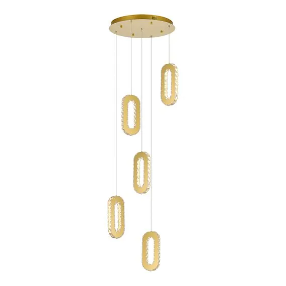 ST LUCE SL6506.203.05 Светильник подвесной ST-Luce Золотистый/Золотистый, Прозрачный LED 5*9W 3000K, изображение 2