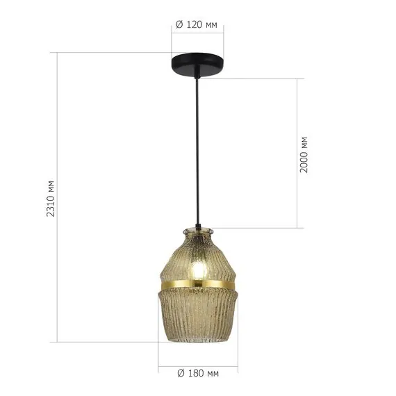 ST LUCE SL1661.403.01 Светильник подвесной ST-Luce Черный/Янтарный E27 1*40W, изображение 4