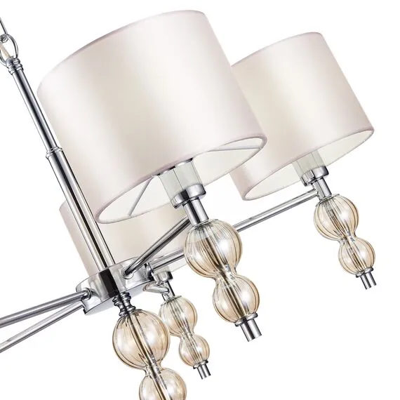 EVOLUCE SLE105703-05 Светильник подвесной Хром/Светло-бежевый E14 5*40W, изображение 4