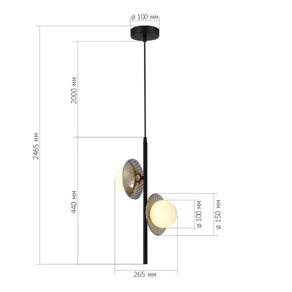 ST LUCE SL1521.403.02 Светильник подвесной ST-Luce Черный/Дымчатый, Белый G9 2*5W 4000K, изображение 3