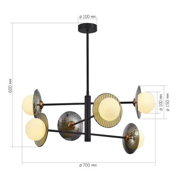 ST LUCE SL1521.423.06 Светильник подвесной ST-Luce Черный/Дымчатый, Белый G9 6*5W 4000K, изображение 3