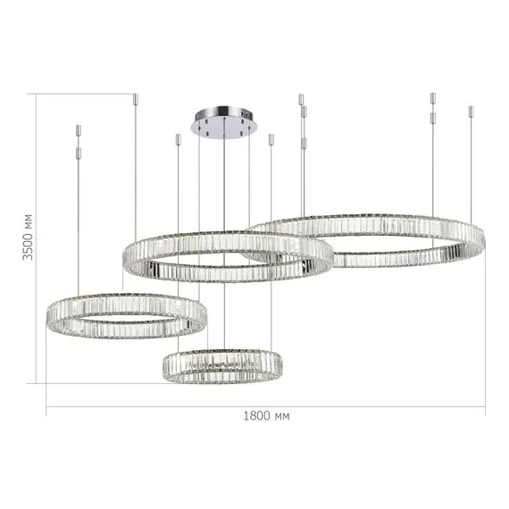 ST LUCE SL1622.103.04 Люстра подвесная ST-Luce Хром/Прозрачный LED 1*190W 4000K, изображение 2