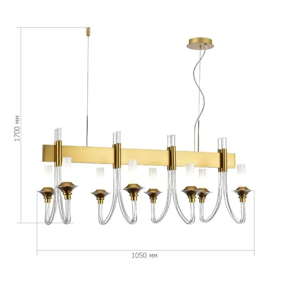 ST LUCE SL1241.213.08 Люстра подвесная ST-Luce Золотистый/Белый E14 8*40W, изображение 3