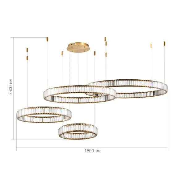 ST LUCE SL1622.303.04 Люстра подвесная ST-Luce Латунь/Прозрачный LED 1*190W 4000K, изображение 2