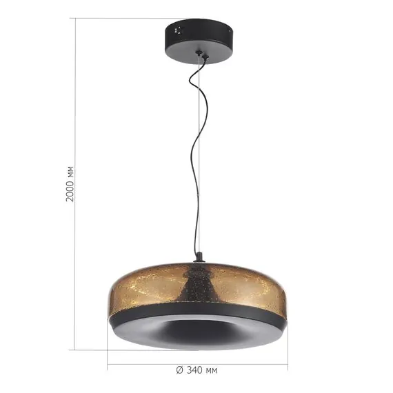 ST LUCE SL6014.603.01 Светильник подвесной ST-Luce Черный/Коричневый, с пузырьками LED 1*42W 3000K, изображение 6