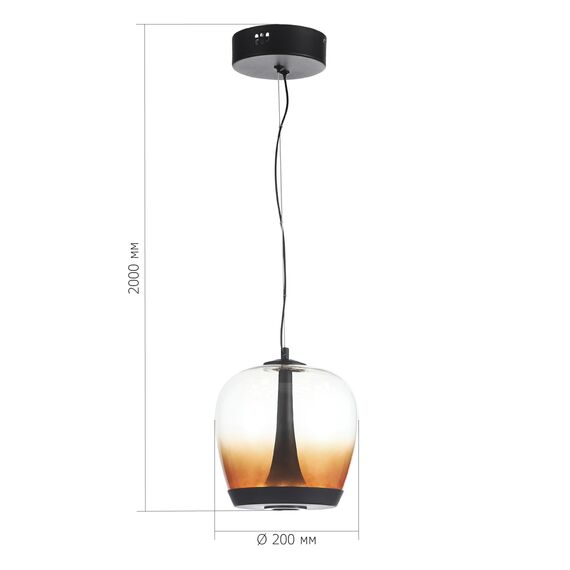 ST LUCE SL6014.413.01 Светильник подвесной ST-Luce Черный/Коричневый, Черный LED 1*17W 3000K, изображение 5
