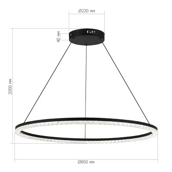 ST LUCE SL1018.413.01 Светильник подвесной ST-Luce черный/прозрачный LED 1*54W 4000K, изображение 5