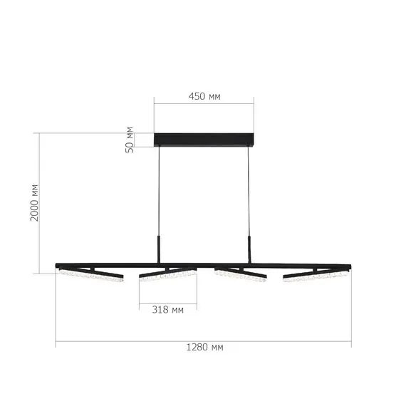 ST LUCE SL1018.403.04 Светильник подвесной ST-Luce черный/прозрачный LED 4*32W 4000K, изображение 7