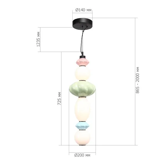 ST LUCE SL6134.433.01 Светильник подвесной ST-Luce черный/розовый, зеленый, синий, опаловый LED 1*24W 3000K, изображение 5