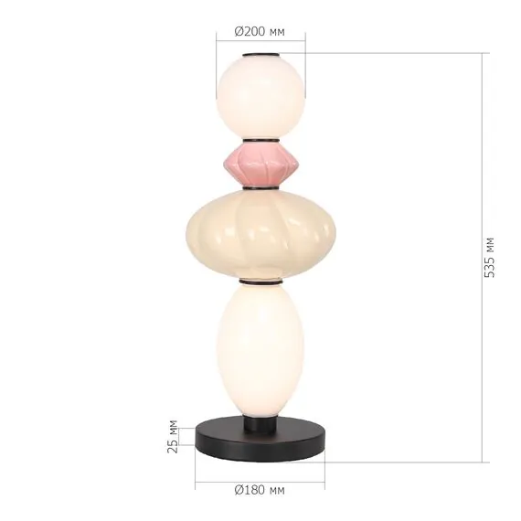 ST LUCE SL6134.404.01 Прикроватная лампа ST-Luce черный/розовый, желтый, опаловый LED 1*16W 3000K, изображение 4