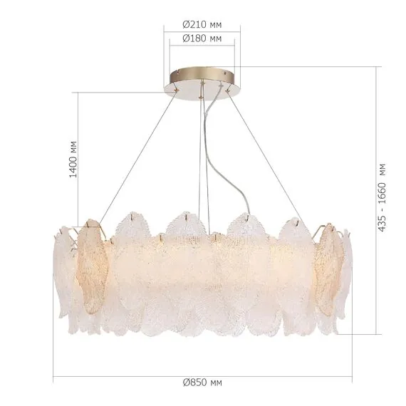 ST LUCE SL6135.223.01 Светильник подвесной ST-Luce золото/прозрачный, янтарный LED 1*56W 3000K, изображение 6