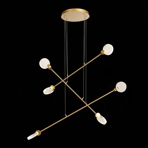 ST LUCE SL6104.203.06 Светильник подвесной ST-Luce Золотистый/Прозрачный,С пузырьками воздуха LED 6*3W 3000K, изображение 4