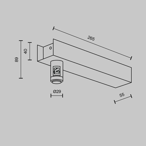 Maytoni Technical TRA155CW-BB-BS Основание настенное для блока питания с вводом питания Flarity, изображение 5