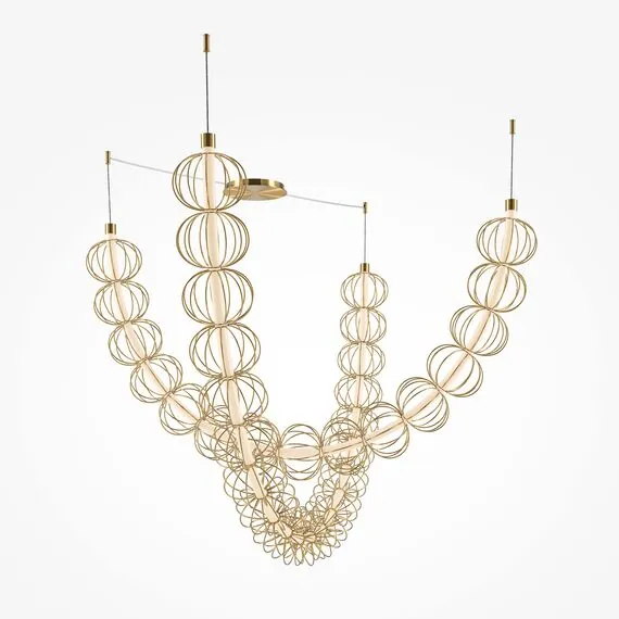 Maytoni Decorative MOD216PL-L55G3K Светильник подвесной светодиодный Golden Cage, изображение 4