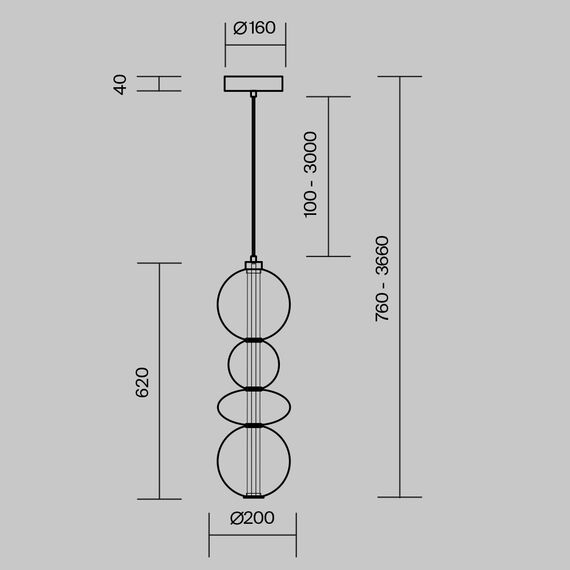 Maytoni Decorative MOD307PL-L36B3K Светильник подвесной светодиодный Futuro, изображение 6