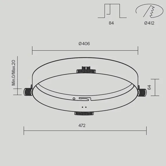 Maytoni Technical DLA032-TRS45-W Основание для безрамочной установки светильника Zon в ГКЛ Downlight, изображение 8