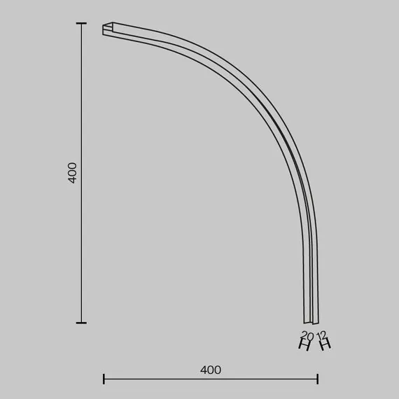 Maytoni Technical TRA172ICL-R300-11B Коннектор радиусный внутренний R300 Basity, изображение 6