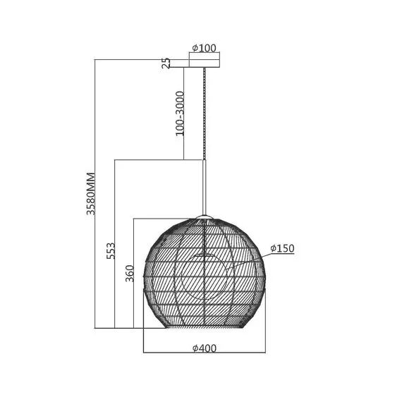 Maytoni Decorative MOD204PL-01BG Светильник подвесной CANE, изображение 2