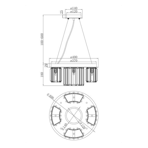 Maytoni Decorative MOD083PL-04CH Подвесной светильник Colline, изображение 2