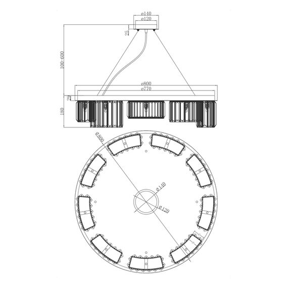 Maytoni Decorative MOD083PL-09CH Хрустальная люстра Colline, изображение 5