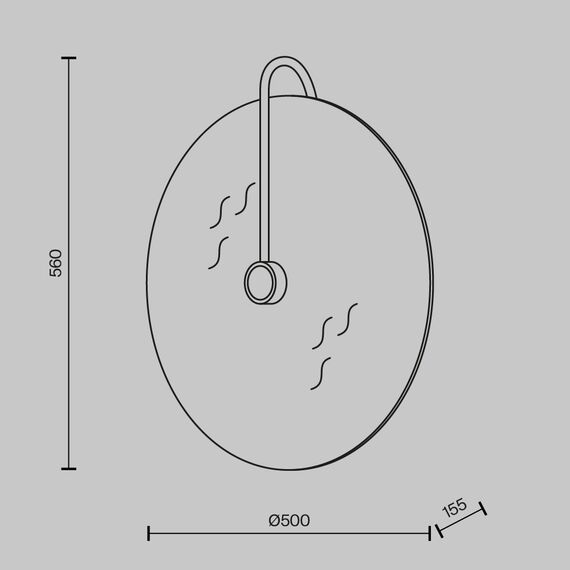 Maytoni Decorative MOD305WL-03B Светильник настенно-потолочный Mare, изображение 2