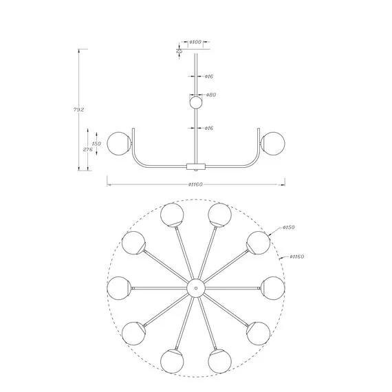 Maytoni Decorative MOD109PL-10BS Люстра на штанге Rendez-vous, изображение 3