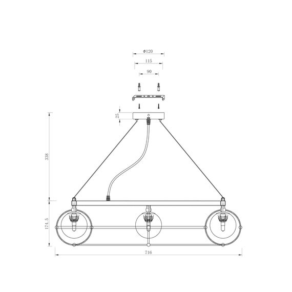 Maytoni Decorative MOD312PL-10GCH Подвесная люстра Carcass, изображение 6