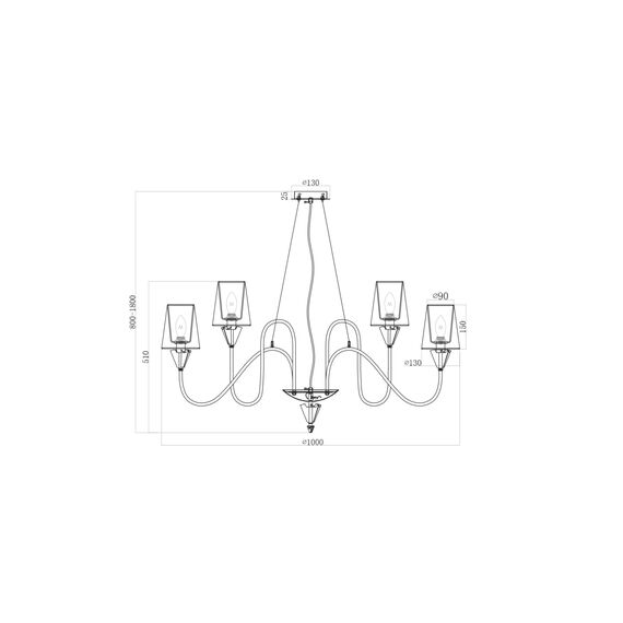 Maytoni Decorative MOD078PL-09CH Подвесная люстра Florero, изображение 6