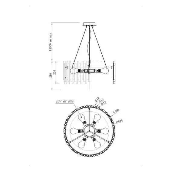 Maytoni Decorative MOD136PL-06BS Подвесной светильник Coliseo, изображение 5