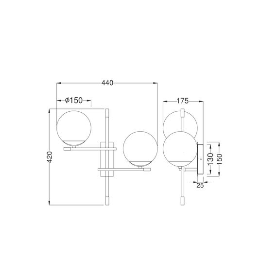 Maytoni MOD048WL-02G Настенный светильник (бра), изображение 5