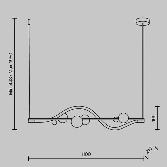 Maytoni Decorative MOD289PL-L13BS3K Светильник подвесной светодиодный Oasis, изображение 2