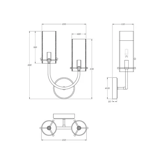 Maytoni MOD223WL-02BS Настенный светильник (бра), изображение 3