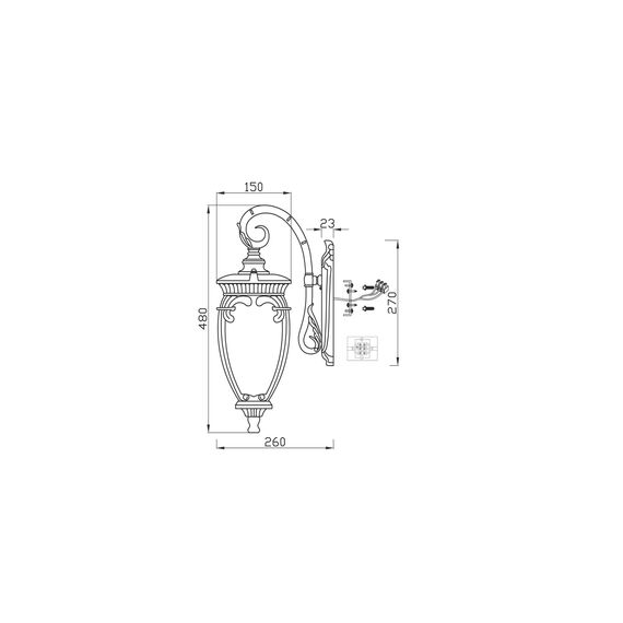 Maytoni Outdoor O414WL-01GB Уличный настенный светильник Fleur, изображение 4