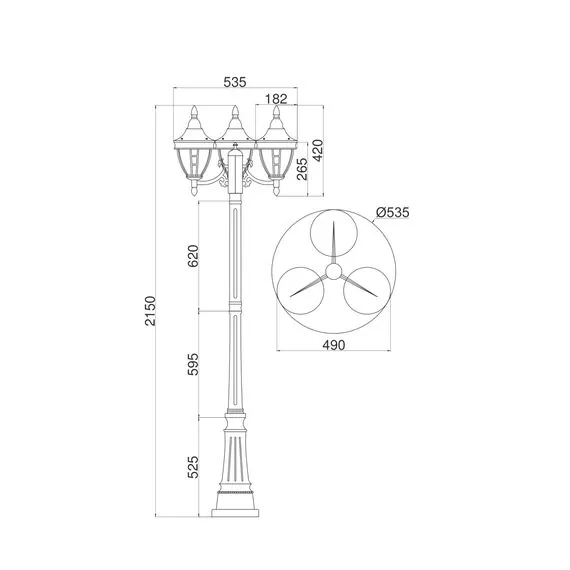 Maytoni Outdoor O026FL-03B Парковый светильник Rivoli, изображение 5