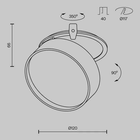 Maytoni Technical DL024-18W4K-B Светильник встраиваемый светодиодный Onda, изображение 9