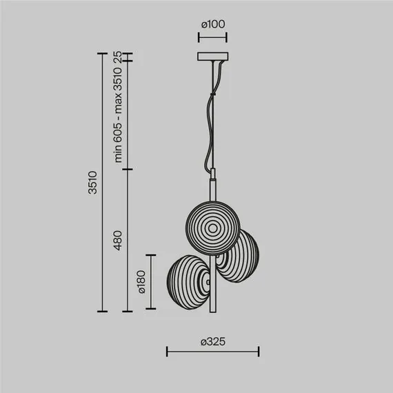 Maytoni Decorative MOD268PL-03B Светильник подвесной Reels, изображение 6