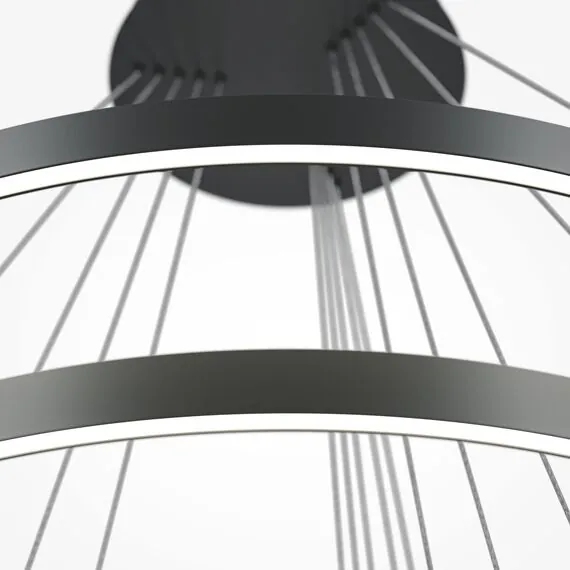 Maytoni Decorative MOD058PL-L200BK Люстра подвесная светодиодная диммируемая Rim, изображение 2