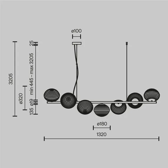 Maytoni Decorative MOD268PL-07G Светильник подвесной Reels, изображение 7