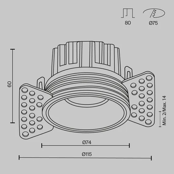 Maytoni Technical DL058-12W4K-TRS-B Светильник встраиваемый Round, изображение 7