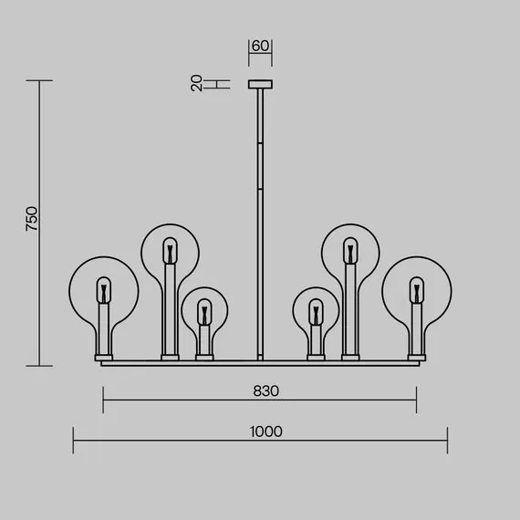 Maytoni MOD333PL-06BS1 Люстра на штанге Status, изображение 8