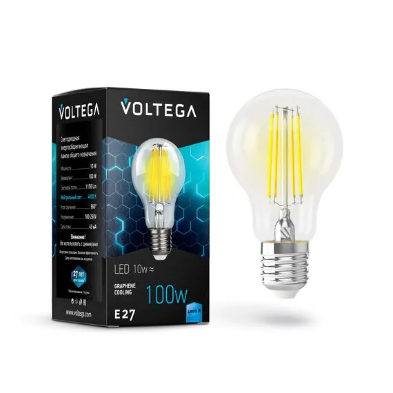 Voltega   7101 Филаментная лампа Voltega General E27 10W 4000K 7101, изображение 3