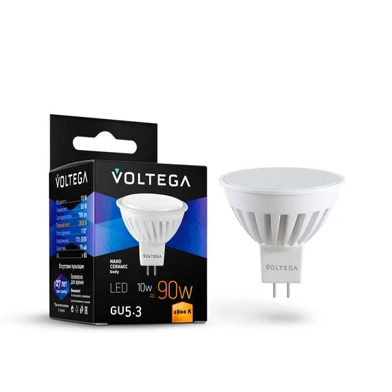 Voltega   7074 Светодиодная лампа Voltega Sofit GU5.3 10W 2800K 7074, изображение 3